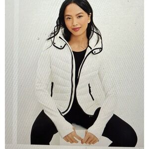 NEW!! Lou & Grey Hooded White Puffer Jacket Womens XL- Super Cute Style# 755576